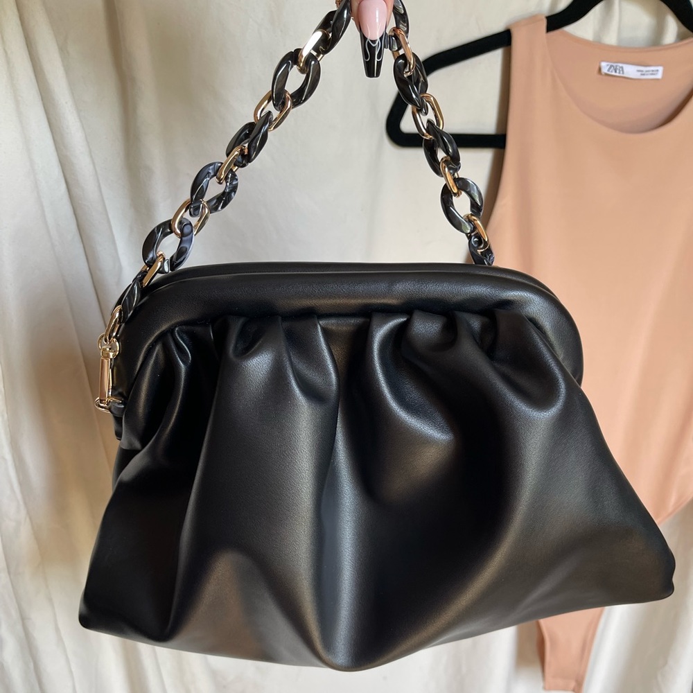ALDO black crossbody rutched dumpling bag for woman/ handbag/ clutch